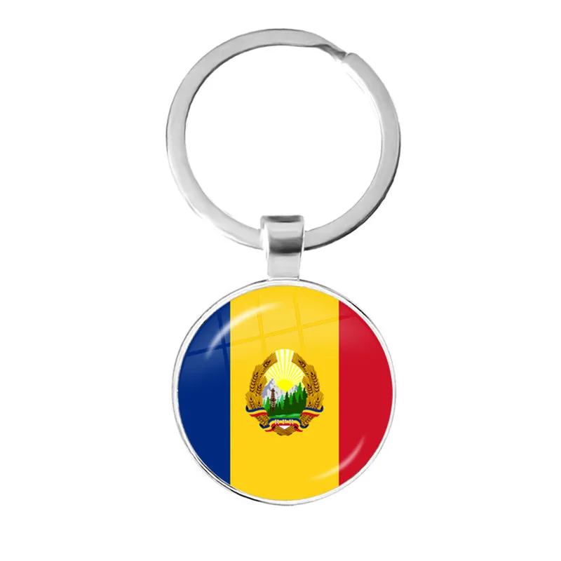 Chili Hongarije Uruguay Mexico Roemenië Kroatië Vaticaan Panama Vietnam 25Mm Glas Cabochon Nationale Vlag Sleutelhanger Sleutelhouder Gift