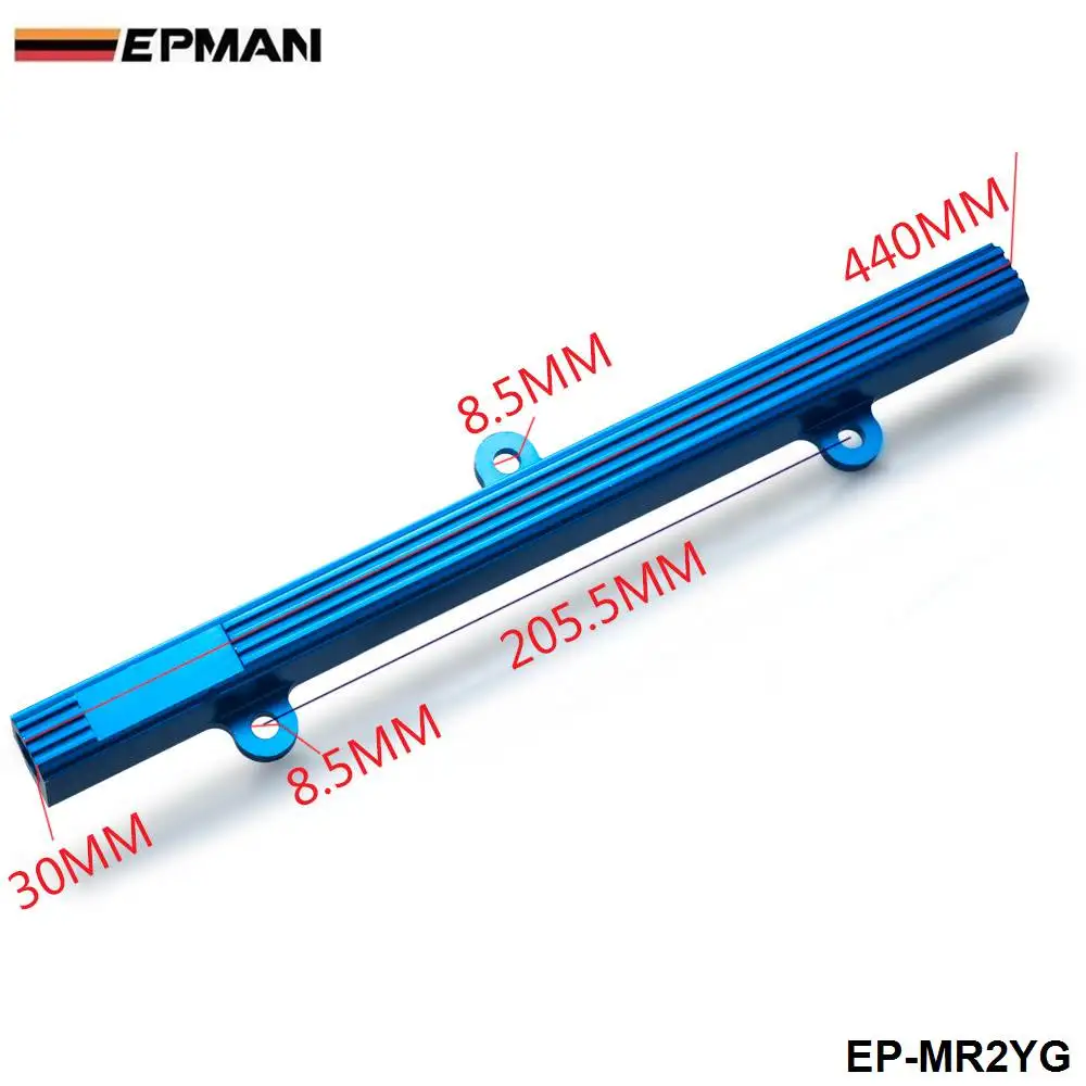 Performance Aluminum Injection Injector Fuel Rail Kit For Toyota MR2 3S-GTE Blue EP-MR2YG