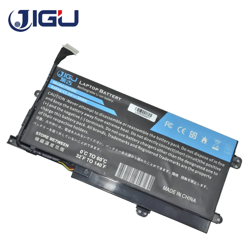 JIGU New Laptop Battery PX03XL HSTNN-DB4P TPN-C109 TPN-C110 For HP For Envy 14-k012la M6-K000 For ENVY SLEEKBOOK M6-K010DX