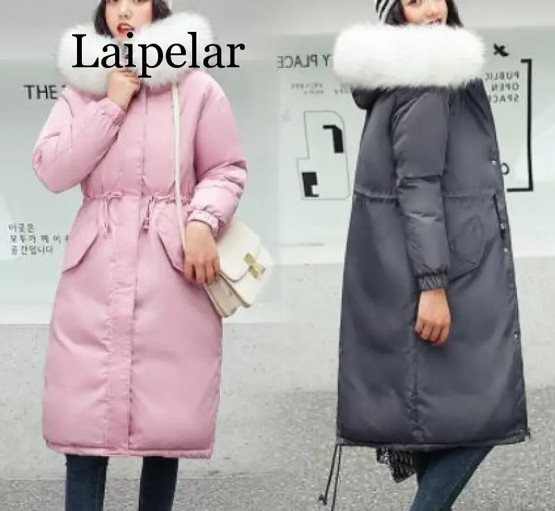 2019 Women Winter Jackets Down Cotton Hooded Coat  Parkas Mujer Coats Long Coat Fashion Female Fur collar Coats 3XL