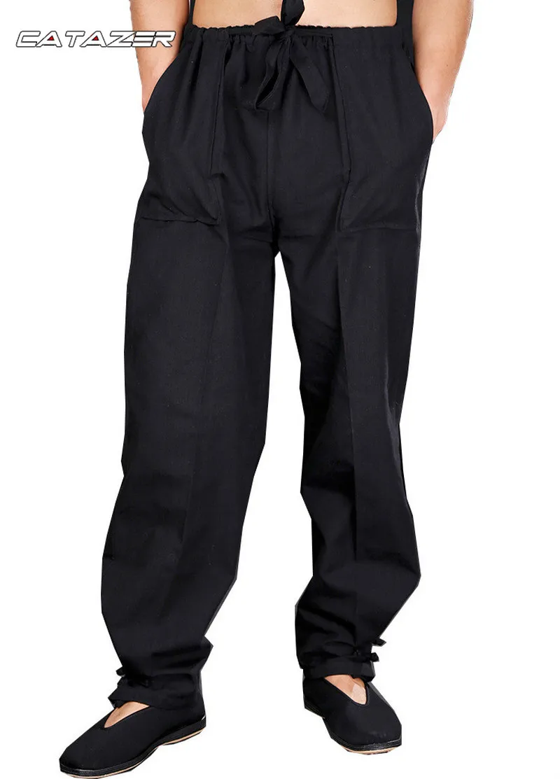 

Chinese Wushu Kung Fu Pants Martial Arts Tai Chi Wing Chun Trousers 100% Cotton Sports Casual Tang Suit Pants