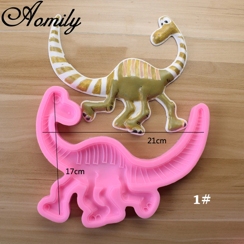 Aomily 3D Dinosaur Shaped Silicone Molds Cake Chocolate Mold Cake Decorating Tools Fondant Sugarcraft Ice Block Soap Mould