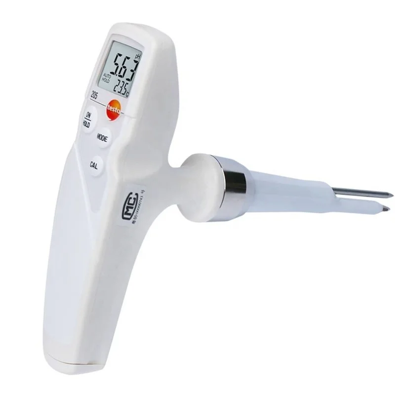 Testo 205 PH Meter Tester Professional Digital Temperature Measuring Device For Meat Semi-solid Media