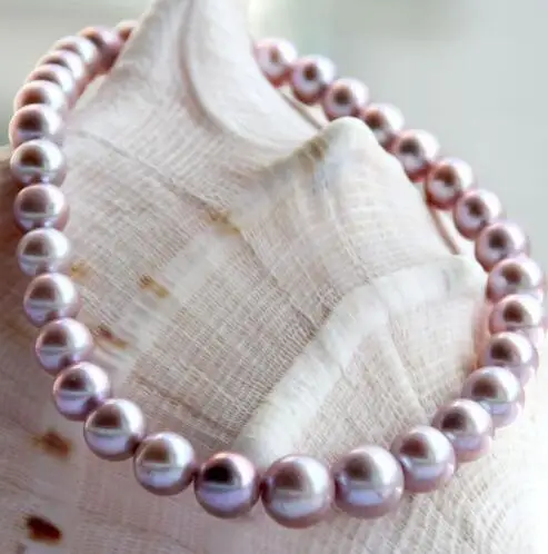 elegant 10-11mm round south sea silver grey pearl necklace 17.5inch14