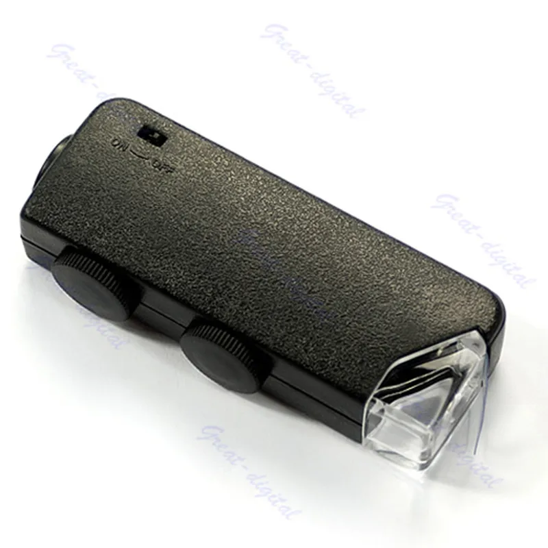 Mini Handheld 60x-100x Pocket Microscope Magnifer Loupe With Leather Bag