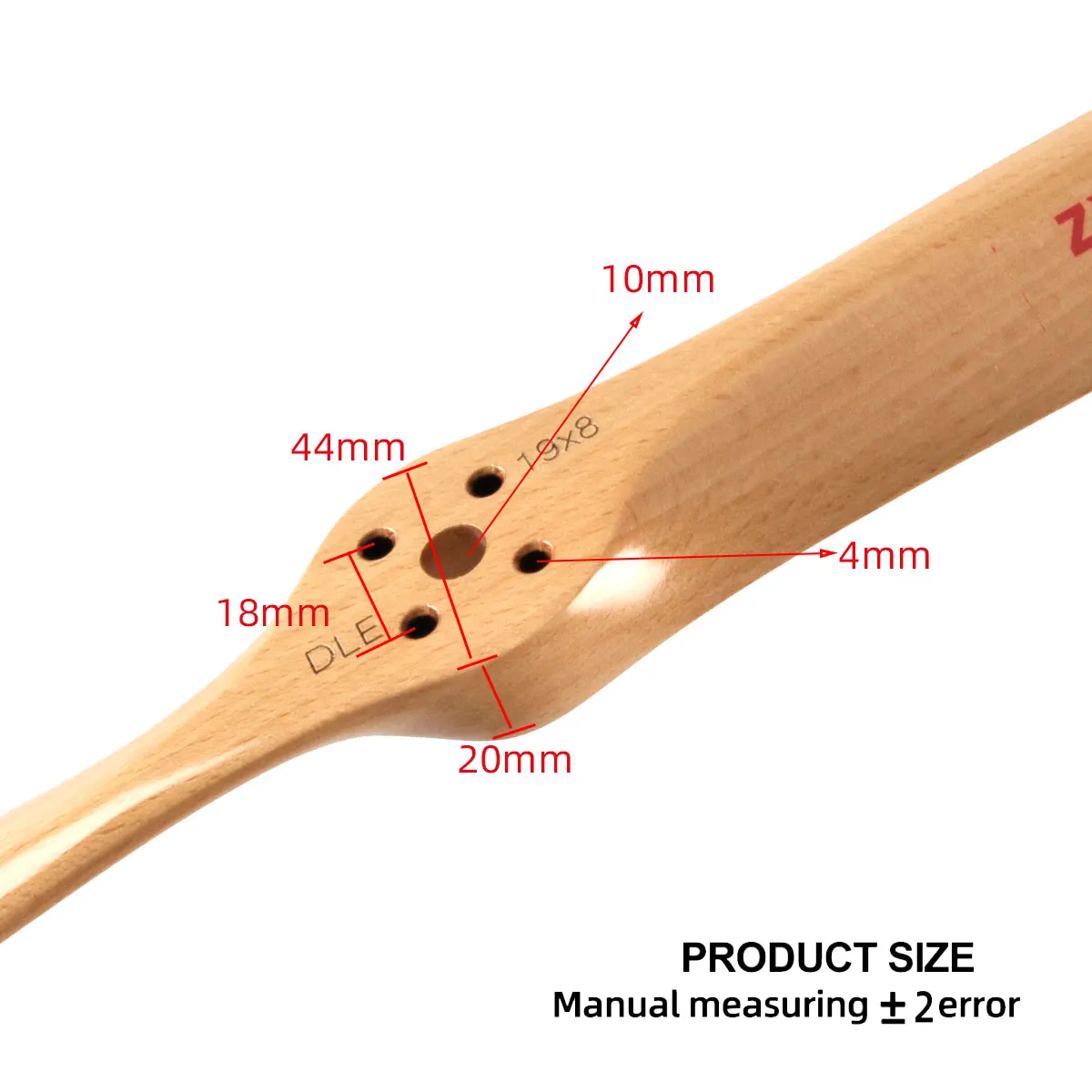 1PC 19*8 DLE Beechwood Wooden CW propeller Gasoline Prop Drilled For DLE Hole