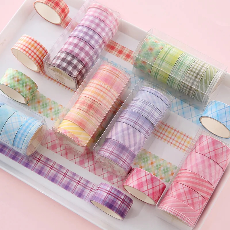 6pcs/set  Washi Tapes Grid  Washi Tape  Stationary  Washi Tape Organizer  Korean Stationery  Office Supplies  Masking Tape