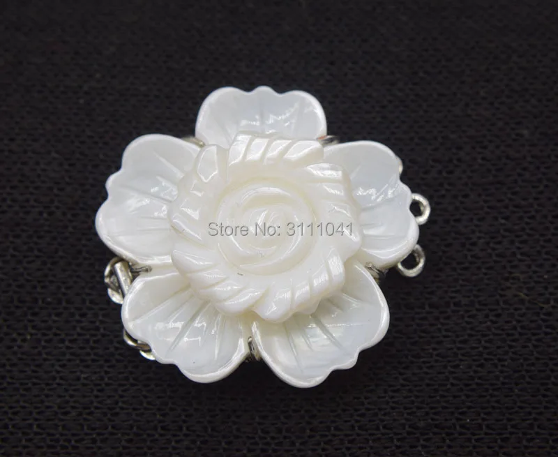 3strings white/black sea shell clasp 30mm for DIY Making jewelry wholesale FPPJ pearl connector