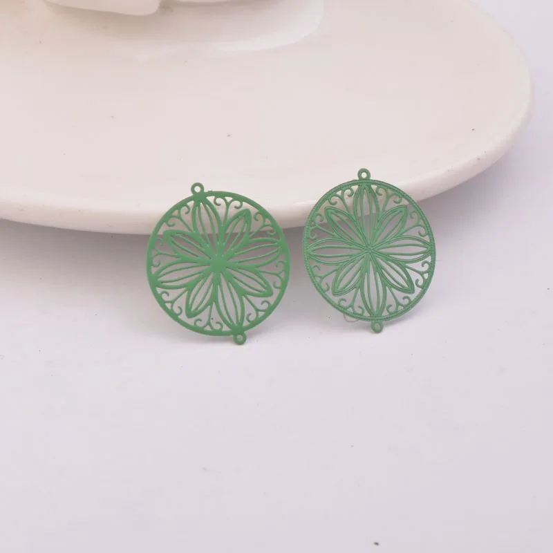 50 Stück AC9198 20*23mm Runder Blumen-Charm-Verbinder aus Metall-Messing für Schmuck, Ohrringe und Armbänder – Detail 6