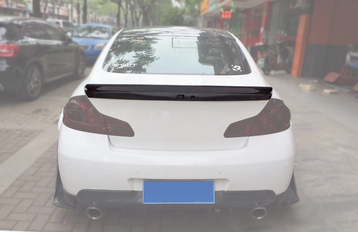 Car-styling For Infiniti G37 TP Style Fiberglass Wide Body Rear Spoiler FRP Fiber Glass Trunk Wing Lip Drift Racing Splitter Kit