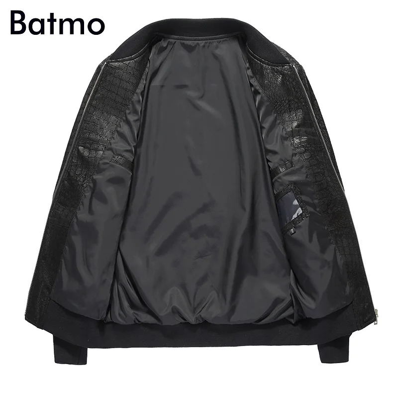 BATMO 2021spring thin natural fake leather jackets men ,plus-size M-XXXL