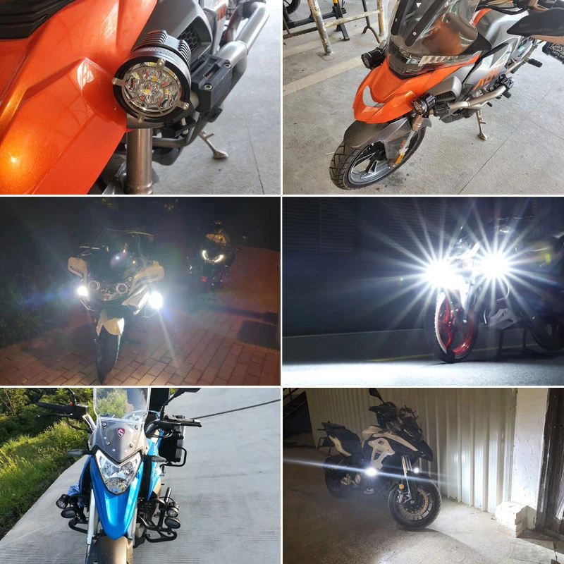 Led motorcycle headlight 6beads moto led lamps For BMW R1200GS F800 F700GS Front Brackets motorbike Fog Passing Light 12V