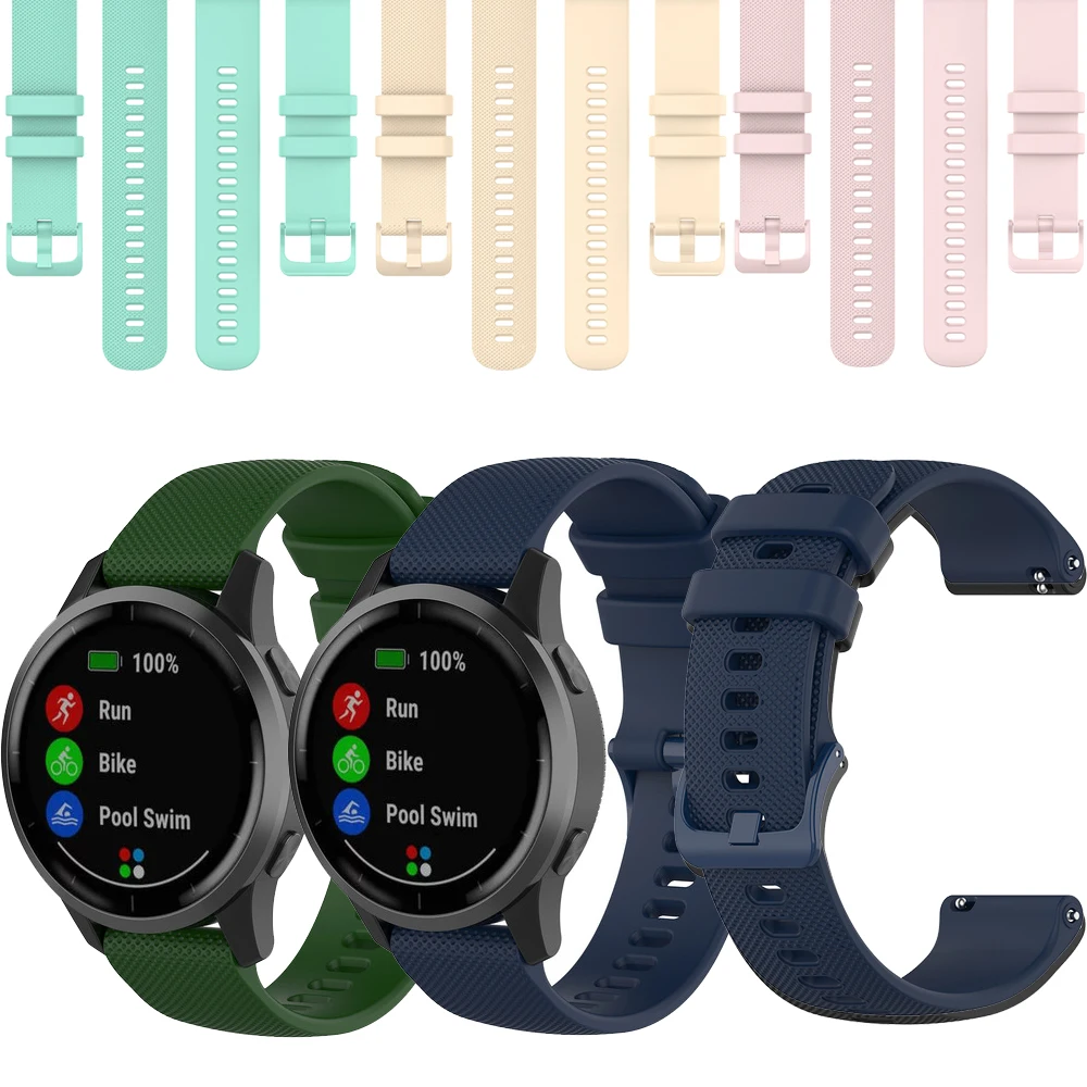 Correa de silicona para reloj Garmin vivoactive 3, Forerunner 645, 18mm, 20mm, 22mm, 4S