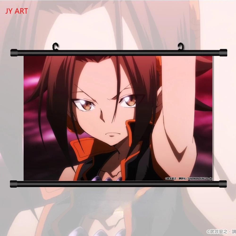 Anime Posters Shaman King Asakura Yoh Hao Kyouyama Anna Art Silk Poster Print Fitness Inspirational Picture for Room Wall Decor