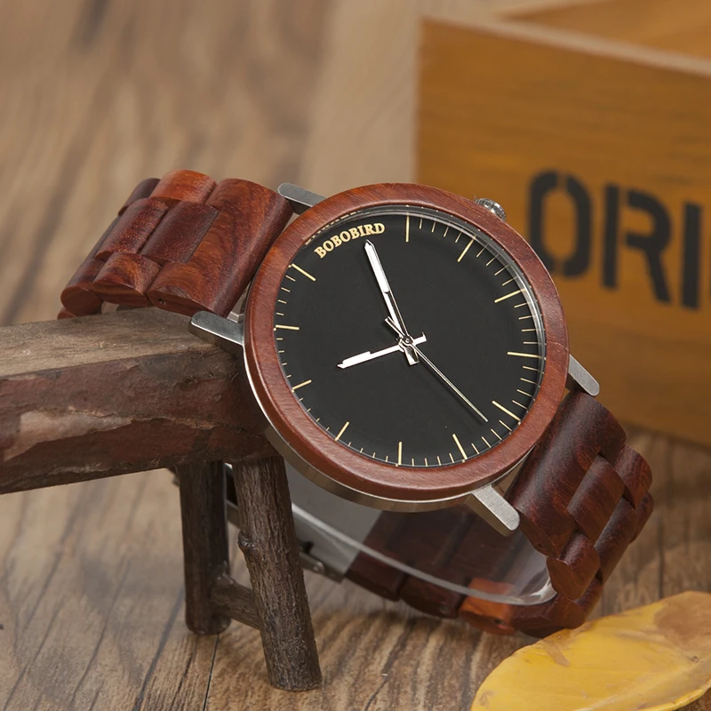 Montre homme bobo bird relógios de madeira para homens preços especiais relógios de pulso de alta qualidade personalizado relógio de madeira homem dropshipping