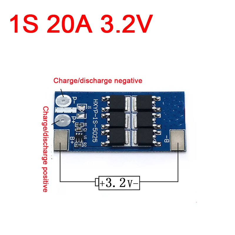 1S 20A lifepo4 BMS 18650 BMS PCM battery protection board bms pcm for 3.2V cell lifepo4 battery cell pack