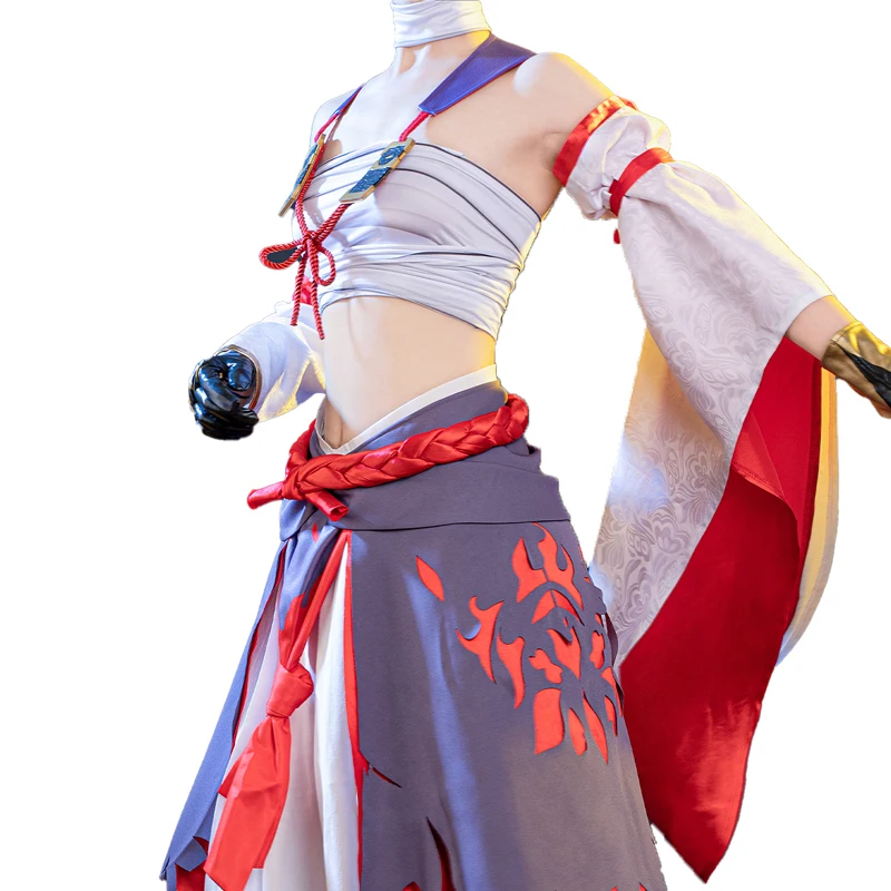 

2021 New！Hell: Bladepoint Red shadow Yoto Hime Cosplay Female full set jacquard Top+Skirt Outfit E