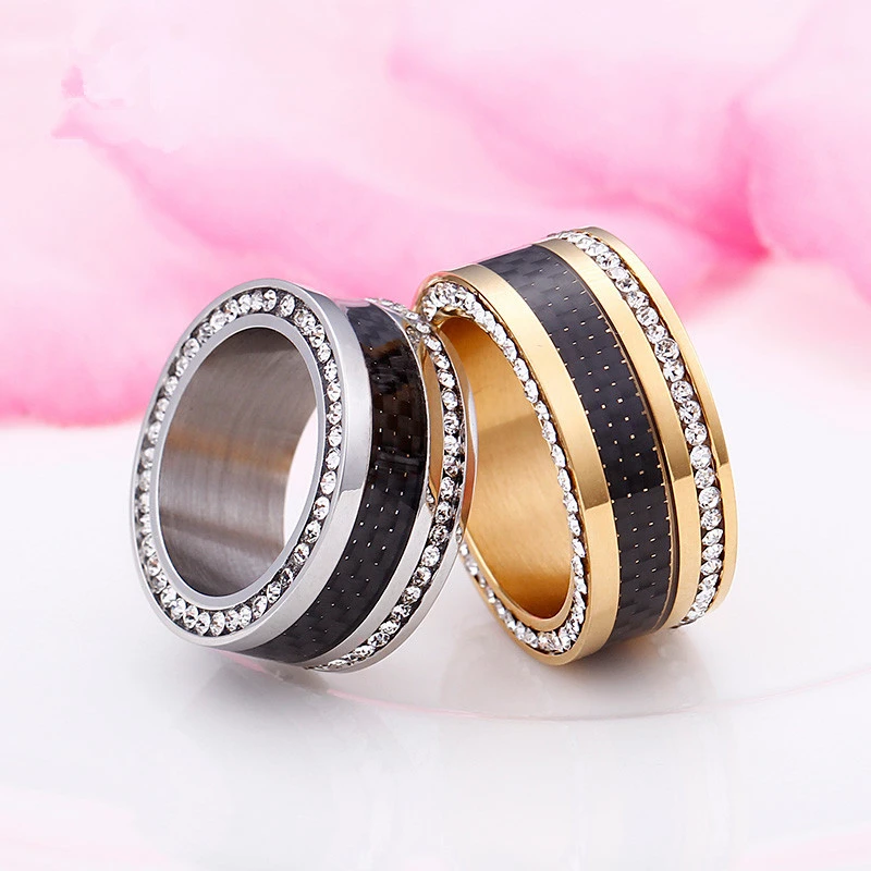 Fashion Stainless Steel Silver Color Round Rings For Women Zircon Finger Mujer Anillos Jewelry Party Wholesale