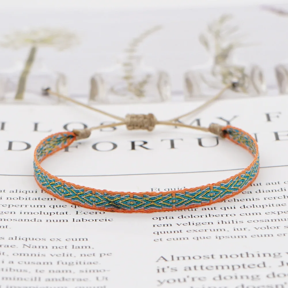 Easter New Boho Handmade Braided Bracelets For Women Pattern Friendship Rope Bracelet Vintage Colombia Weave Jewelry Textile