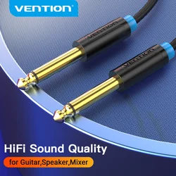 Vention Aux Guitar Cable 6.5mm Jack Male to Male Audio Cable Gold-Plated 1m 2m for Guitar Mixer Amplifier Bass 6.35mm AUX Cable