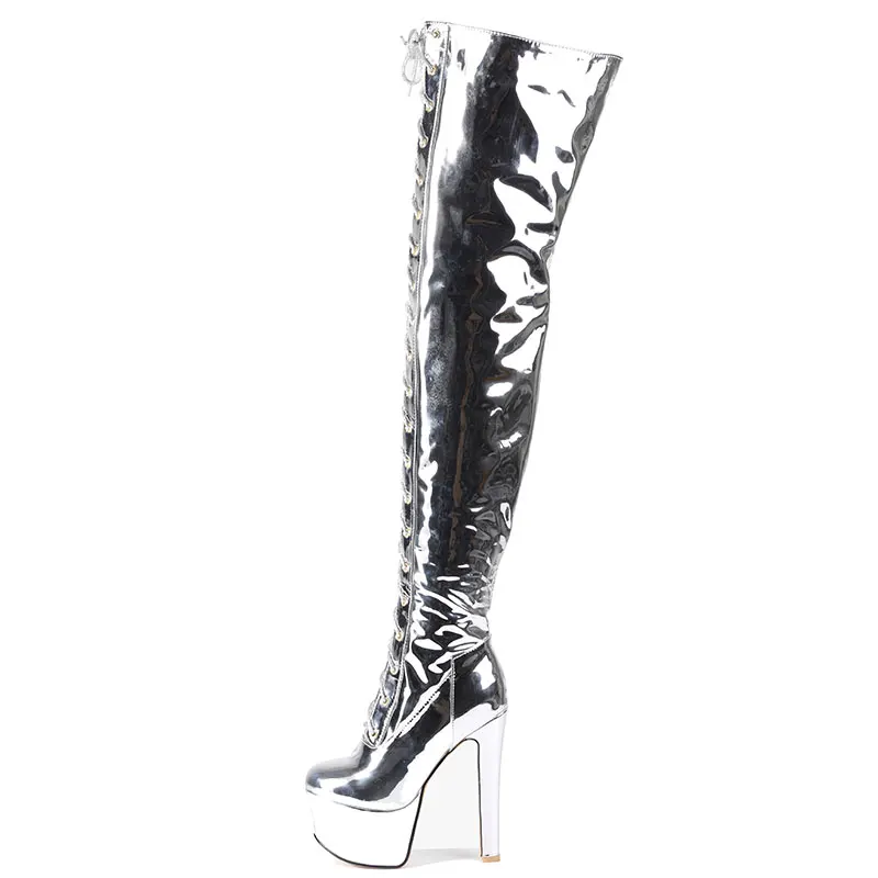 Lasyarrow Women New Thin High Stiletto Heels Over the Knee Thigh High Boots Ladies Shoes Female Pole Dance Club Party Boots