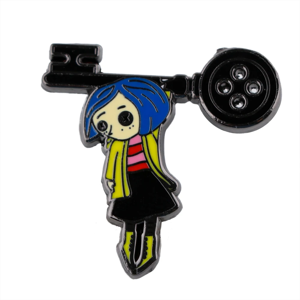 Coraline Enamel Pin Lapel Pins for Backpacks Brooches on Clothes Women Cute Jewelry Manga Christmas Gift Anime Accessories