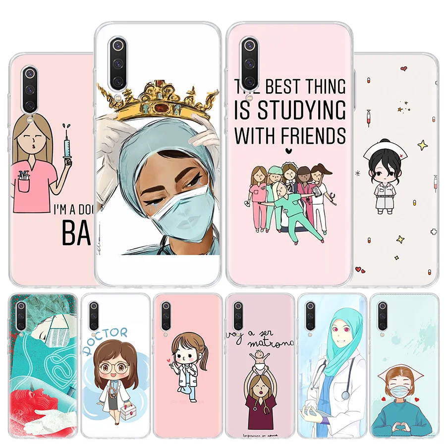 Spain Cartoon Medicine Doctor Nurse Girl Phone Case For Xiaomi Redmi Note 12 12S 13 11 11S 11T 10 11E Pro Plus 10S 9 9S 9T 8 Coq