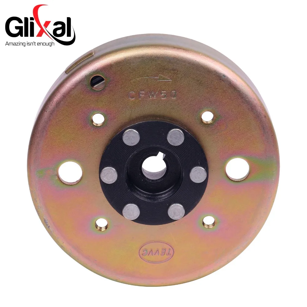 Glixal Magneto Rotor Flywheel for GY6 49cc 50cc 139QMB 139QMA Scooter Moped ATV Go-Kart Engine (8 poles)