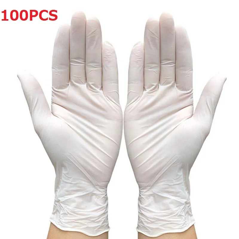 100/50/30/20PCS White Latex Gloves Disposable  Bake Non-Slip Rubber Latex Gloves Household Cleaning Disposable Universal hot