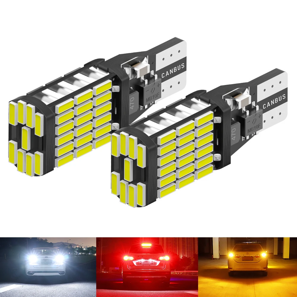 

2X T15 W16W 921 светодиодные фары для автомобиля LED Canbus стоп-лампа 12V белый/оранжевый/красный автомобильные задние фары Боковой габаритный фонарь ...