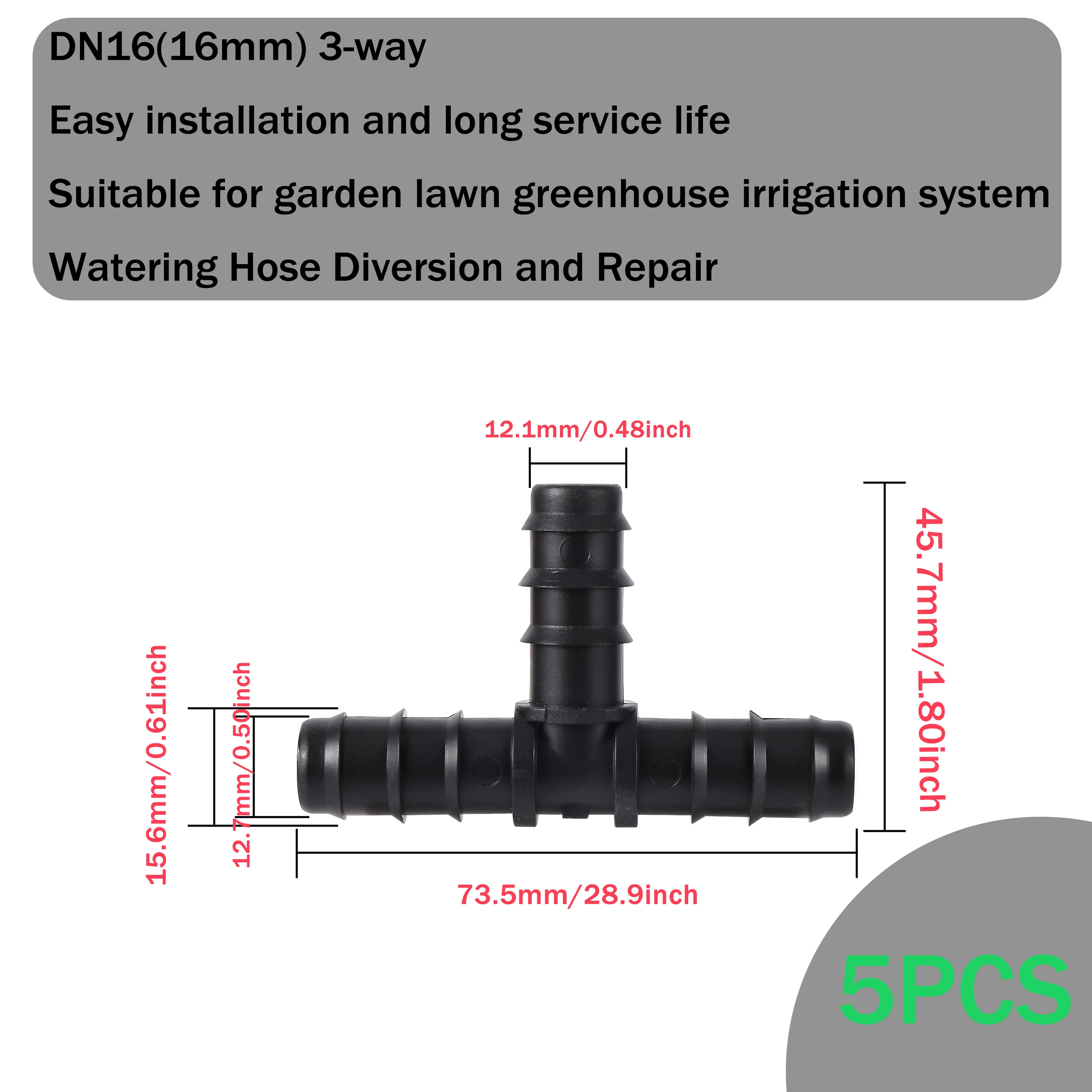 Dn16 kroplówki przyłącze w kształcie t prosto przez kolanko ogród wody nawadniania kropelkowego łączniki rurowe fajka wodna łącznik adaptera 5 sztuk