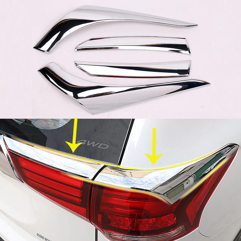 

4PCS ABS Rear Taillight Decorative Strip for Mitsubishi Outlander 2016 2017 2018 Chrome Combination Lamp Cover Accessories