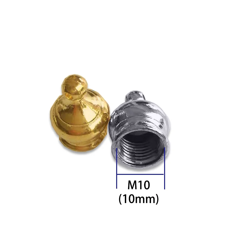 2pcs Inner Teeth M10 Crown Beautiful Nut Gold Silver With 2.0mm Hanging Hole Hand-twisted Decorative Nut DIY Chandelier Lamp