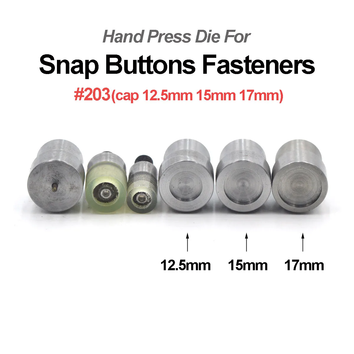 KALASO #203 Snap Fasteners Buttons Pressure Dies Mould Tool 12.5mm 15mm 17mm For DIY Craft Supplies