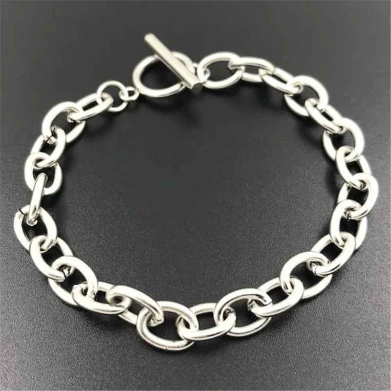 

10Pcs/lot Stainless Steel OT Clasp link Chain For Men Women Handmade Jewelry Toggle Bracelet Accessories