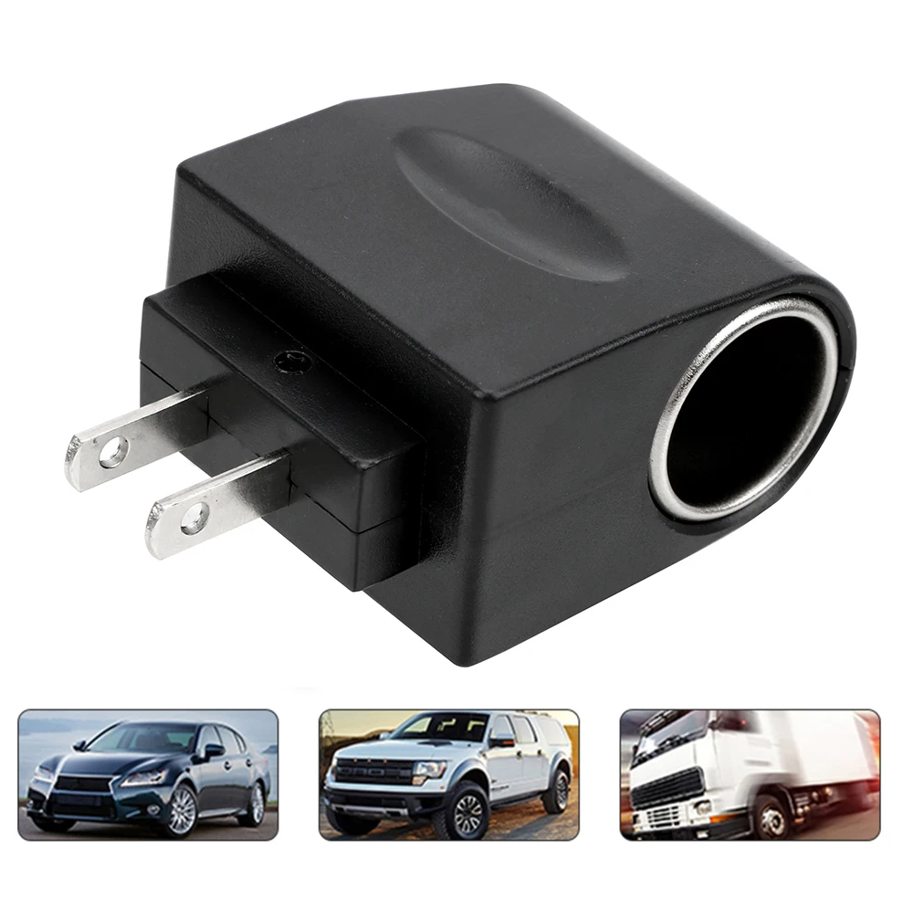 Autozubehör Auto-Zigarettenanzünder-Adapter-Konverter EU US-Stecker Schwarz AC 220 V auf DC 12 V