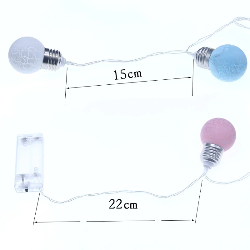 LED String Terrasse Lichter Riss Ball Fee Girlande Lampe 1,5 m/3m Runde Form Weihnachten Halloween Lichter outdoor