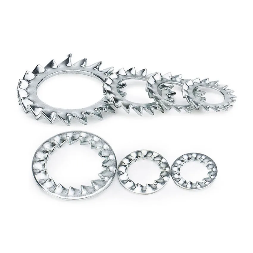 20/50/100PCS Internal atau Eksternal Bergerigi Penguncian Mesin Cuci Stainless Steel M3M4M5M6M8M10M12