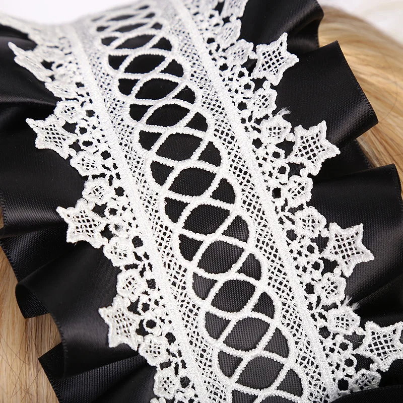 Gothic Lolita Ruffles campana di pizzo fascia cameriera peluche orecchie di gatto nastro Cosplay donna ragazza cerchio per capelli accessori Kawaii