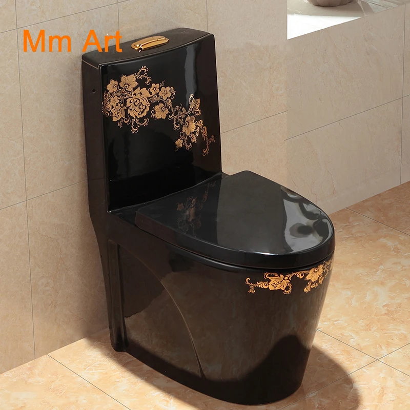 

Color retro ultra-vortex toilet European gold toilet ceramic water-saving odor-proof black toilet closestool WC