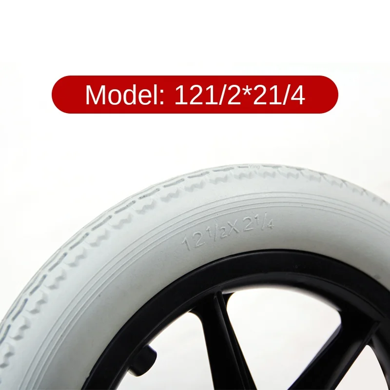 Rear Wheel 12-Inch PU Tire Non-Pneumatic Wheels Manual Wheelchair Rear Wheel 12-1/2x 2 1/4