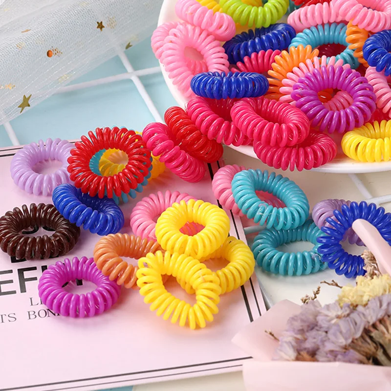 30-70Pc Colorful Telephone Wire Line Gum Elastic Hair/Band/Ties/Rings Hair Accessories Rubber Ponytail Holders Hairband Headband