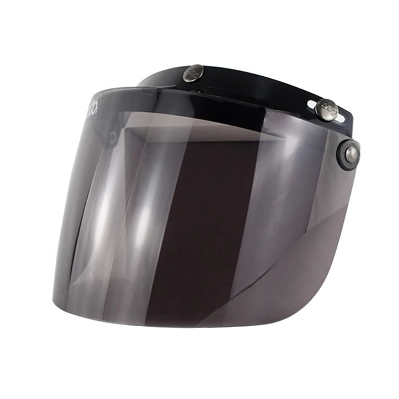 2024 New Open Face Helmet Visor Motorcycle Helmet Bubble Visor Lens Bubble Shield 3-Snap Design Flip Up Down Helmets Accessories