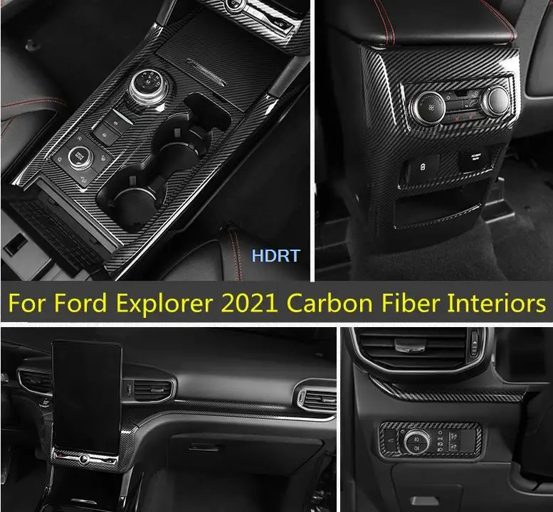 

Аксессуары для Ford Explorer 2020 2021, отделка для салона из углеродного волокна, Редукторная панель, выходной центр навигации консоль наклейки