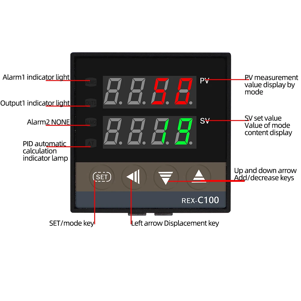 REX-C100 Temperature Controller PID Thermostat SSR output 0-400 °C with K Thermocouple thermometer 40% off