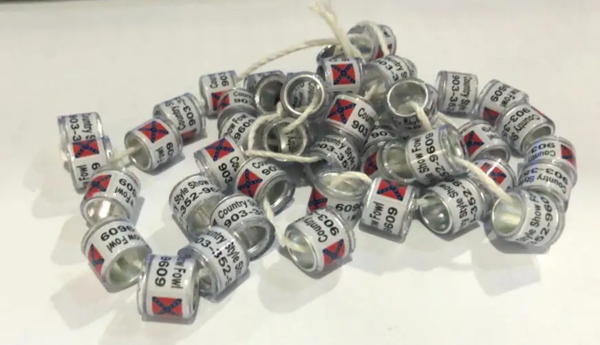 

200pc free shipping wonderful nice plastic with aluminium ring bands for custom customized personal racing pigeon ring