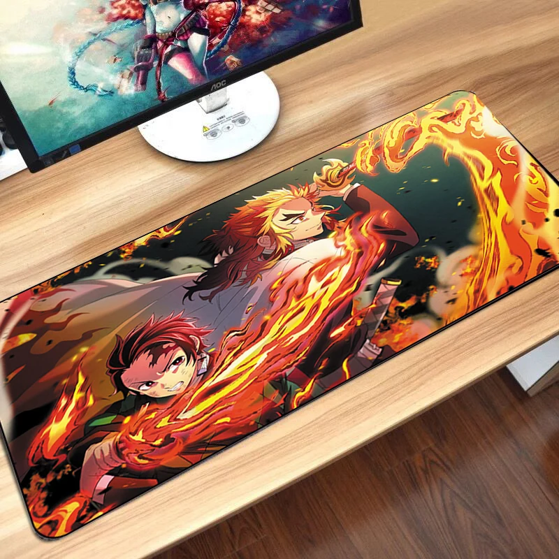 

Gaming Mouse Pad 900x400x2mm Locking Edge Rubber Laptop Desk Mat Gaming Keyboard Touchpad for Demon Slayer