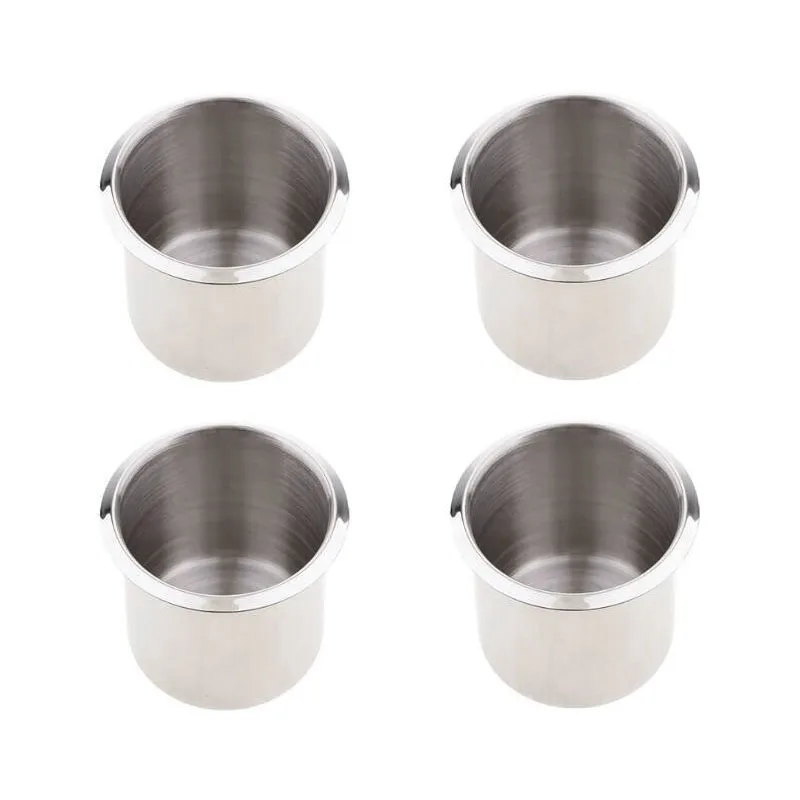 

4Pcs 304 Stainless Steel Cup Drink Holder Mount Recessed For Boat Car Truck Camping Ashtray Holder Water Bottle Holder