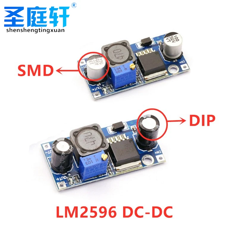 DIP 1PCS DC-DC Buck Convertisseur Step Down Tech 24V 12V 5V 3V 3A LM2596 Sortie d\'alimentation 1.25V-30V