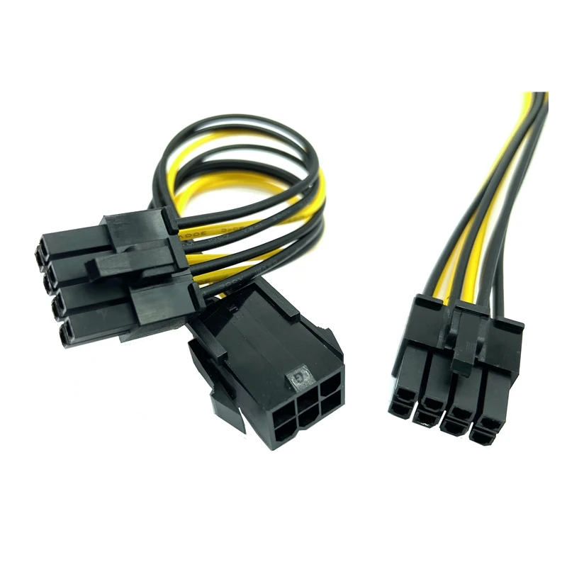 5PCS 6 Pin Feamle To 8 Pin Male PCI Express Power Converter Cable CPU Video Graphics Card 6Pin To 8Pin PCIE Power Cable